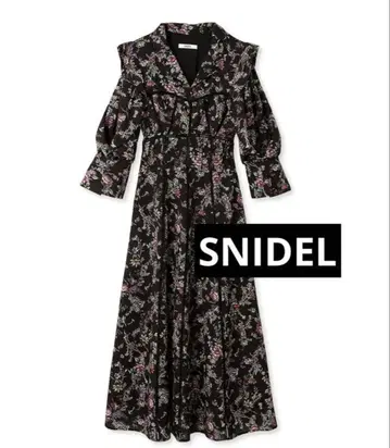 SNIDEL 플라워 프린트 롱 원피스