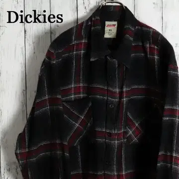 GENUINE Dickies 디키즈 체크 무늬 플란넬 셔츠 XL 빅
