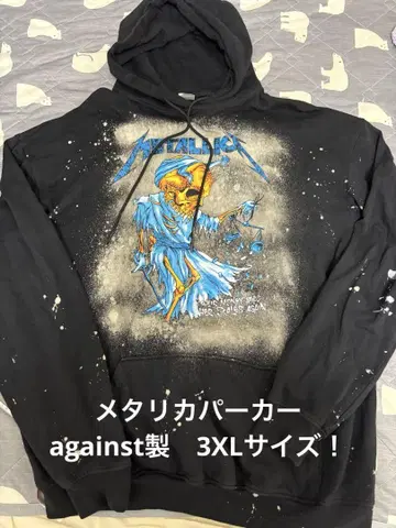 초레어 3XL! METALLICA 풀오버 후드티 블랙 against 제