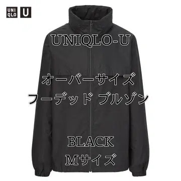 [ UNIQLO U ] 오버 사이즈 후디드 블루종 BK M 사이즈