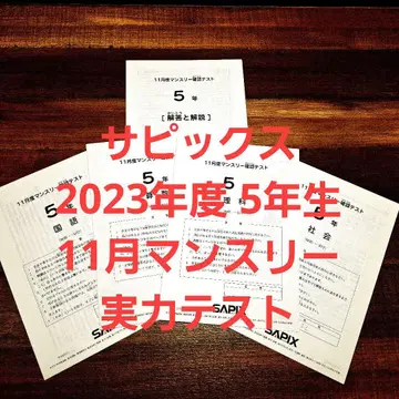 SAPIX 11월 먼슬리 실력 테스트 5학년 2023년도