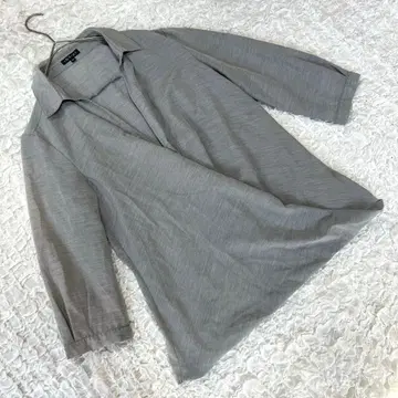 새상품급 [인디비] (L) 7부 소매 랩 셔츠 V넥 변형 긴팔 그레이