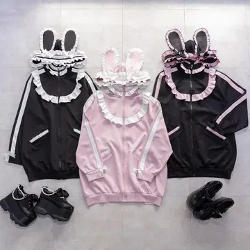 DearMyLove 토끼 귀 저지 블랙 x 핑크