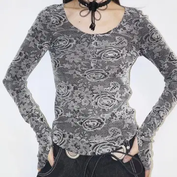 [ musubore ] sheer velours henry tops