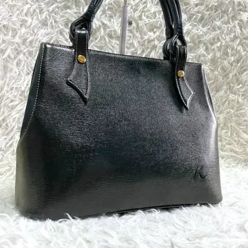 Kitamura 사피아노 가죽 토트백 K 로고 엠보 자립형 네이비