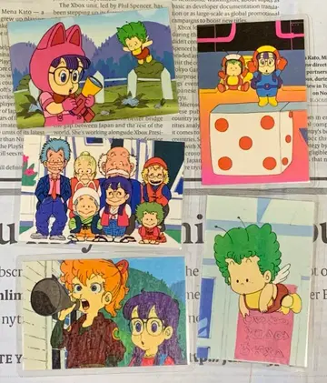 Dr. 슬럼프 아라레짱 라미네이티드 카드 5장 세트 당시 물품