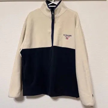U.S. POLO ASSN. 플리스 스탠드 아노락 CPCM 아이보리