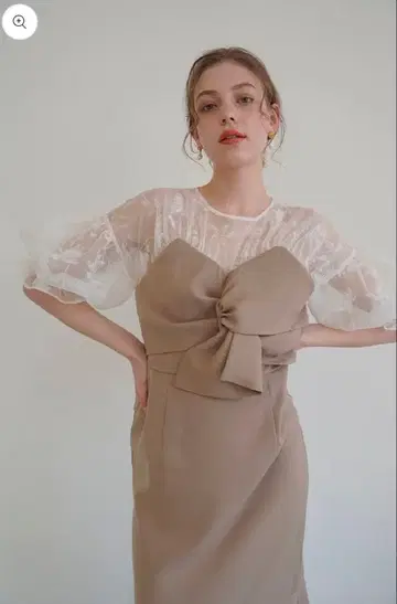 acka 드레스 sheer puff dress