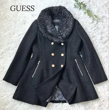 새상품급 인조 모피 칼라 더블 브레스트 스커트 코트 플레어 페이즐리