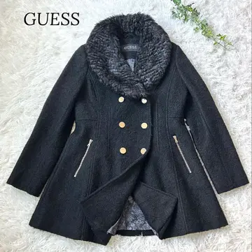 새상품급 인조 모피 칼라 더블 브레스트 스커트 코트 플레어 페이즐리