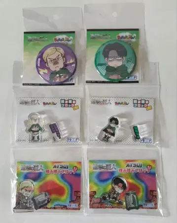 진격의 거인 캔뱃지 아크릴 블록 리바이 엘빈