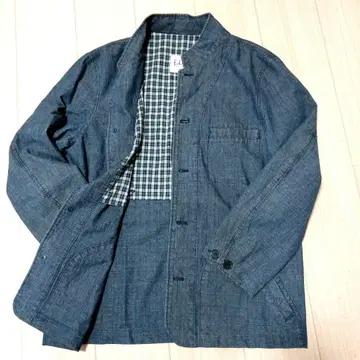 다크 블루 데님 셔츠 체크 무늬 M 875번