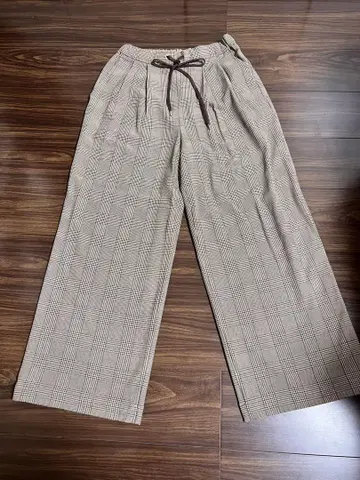 GREEN LABEL RELAXING 와이드 팬츠 M 베이지 계열 체크