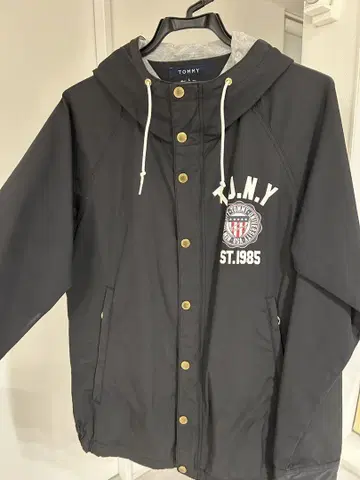 TOMMY 후드 부착 자켓 L 블랙