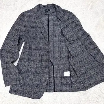 [ 레어 XL 세탁 가능 새상품급 ] 빔즈하트 테일러드 자켓 체크 신축