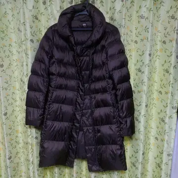 UNIQLO 다운 롱 코트 다크 브라운