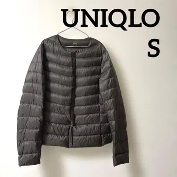 새상품급 UNIQLO 울트라 라이트 다운 S 노카라 브라운 이너