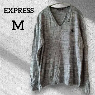 1점 한정 EXPRESS 그레이 V넥 스웨터 상의 [ M ]