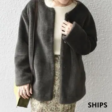 SHIPS 울 보아 숏코트