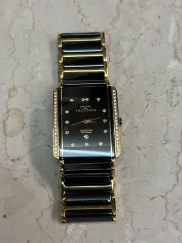 테크노스 남성용 시계 새상품급 양쪽 사이드 스톤 장식