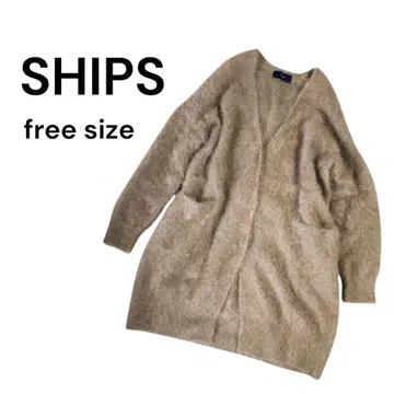 [ 새상품급 ] SHIPS 쉽스 모헤어 혼방 니트 롱 가디건 베이지 계열