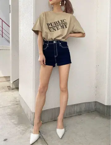 원워시 H/W 데님 숏팬츠