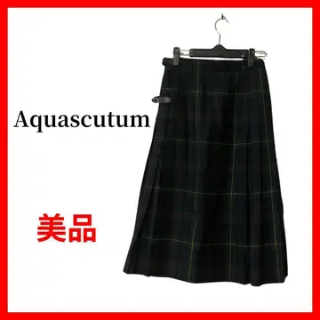 aquascutum 아쿠아 스큐텀 체크 스커트 울 B762