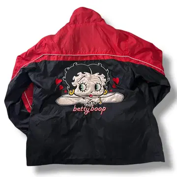00s 구제 의류 Betty Boop 자수 나일론 자켓 M 백 로고