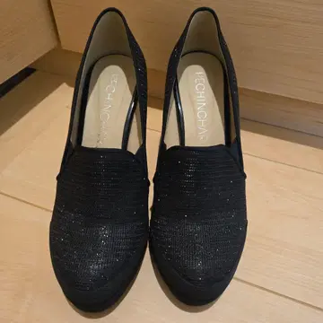 PECHINCHAR 블랙 글리터 하이힐 펌프스
