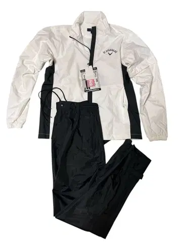 Callaway 우비 세트 화이트/블랙 수납 봉투 포함