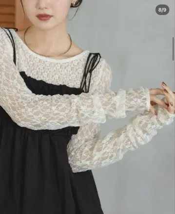 hinari 레이스 절개 디자인 상의