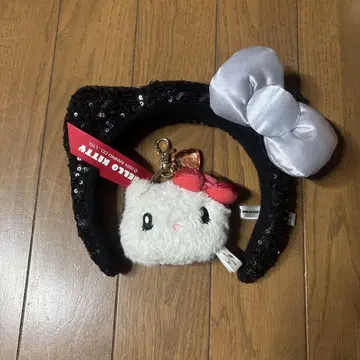 헬로키티 머리띠 블랙 스팽글