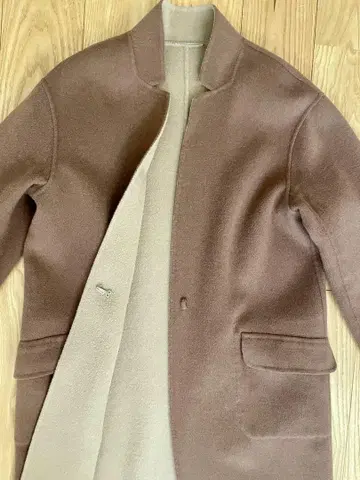 노카라 코트 브라운 베이지