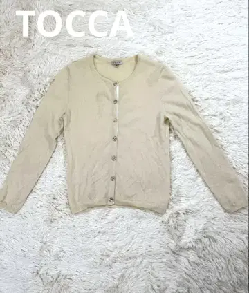 TOCCA 캐시미어 100 비쥬 가디건 M 아이보리 토카