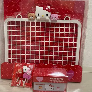 새상품 키티 메쉬 패널 S자 후크 소품함 산리오 헬로키티
