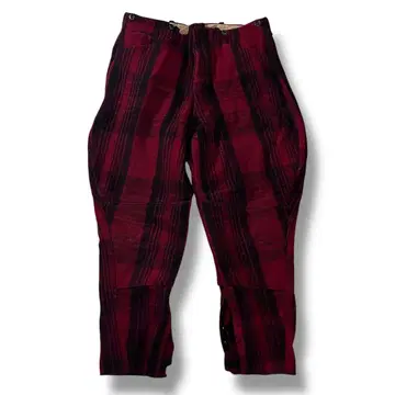 40s JCPenney 울 헌팅 팬츠 빨간색 체크 조퍼스