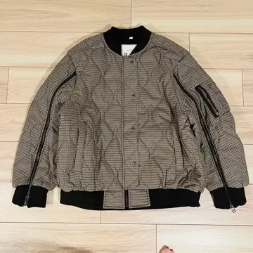 GU rokh 체크 무늬 퀼팅 자켓 베이지 XL 사이즈