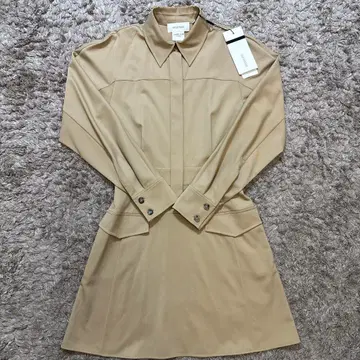 SPORTMAX 택 포함 새상품 베이지 트렌치풍 셔츠 원피스 38