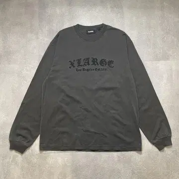 XLARGE 올드 잉글리시 로고 롱 슬리브 티 그레이 L