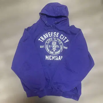 빈티지 TRAVERSE CITY MICHIGAN 보라색 후드티 M