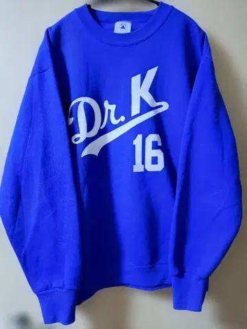 진품 노모 히데오 Dr. K 16 맨투맨 블루 다저스 아이묭