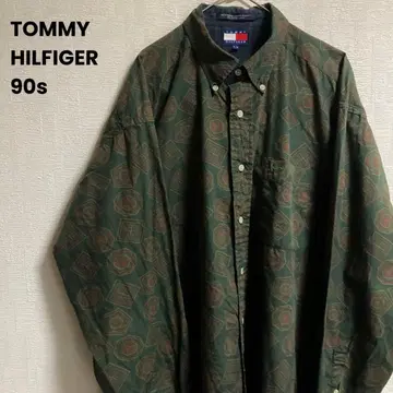 90s TOMMY HILFIGER 올 패턴 BD 셔츠