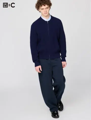 UNIQLO 네이비 와이드 팬츠 S