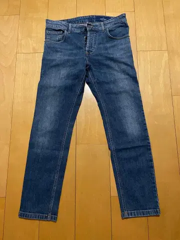 스키니 데님 블루 버튼 플라이