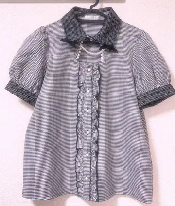 palelfy 파르엘피 하운드투스 체크 블라우스 양산형 지뢰계