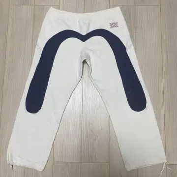 레어 evisu 블랙 빅 카모메 스웨트 팬츠 30 화이트