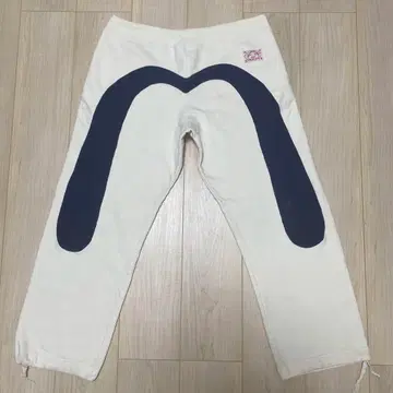 레어 evisu 블랙 빅 카모메 스웨트 팬츠 30 화이트