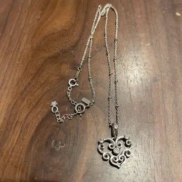 스타 주얼리 실버 하트 목걸이 크리스탈 장식