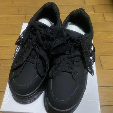 GRL 믹스 리본 통굽 스니커즈[zr1336] 24.5cm 블랙