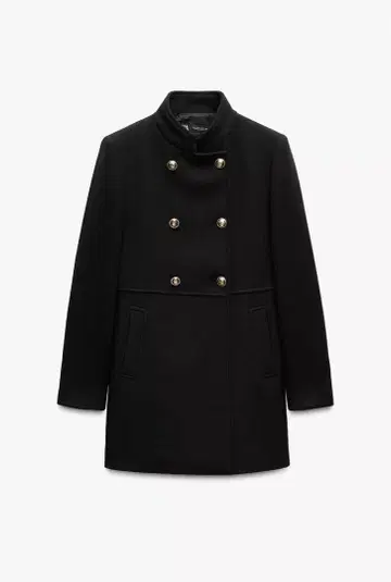 ZARA 울 블렌드 더블 브레스트 코트